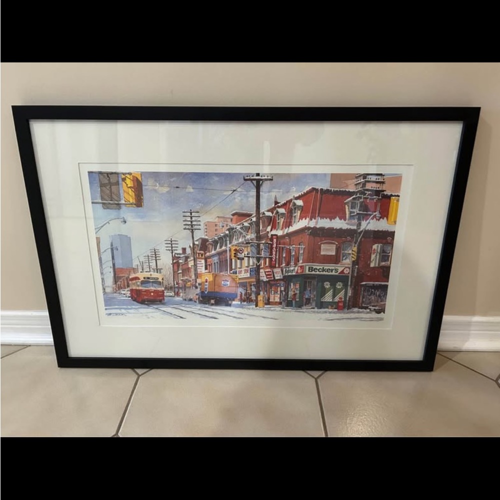 B LIASKAS old Toronto 501 Neville park beckers print art black wood frame